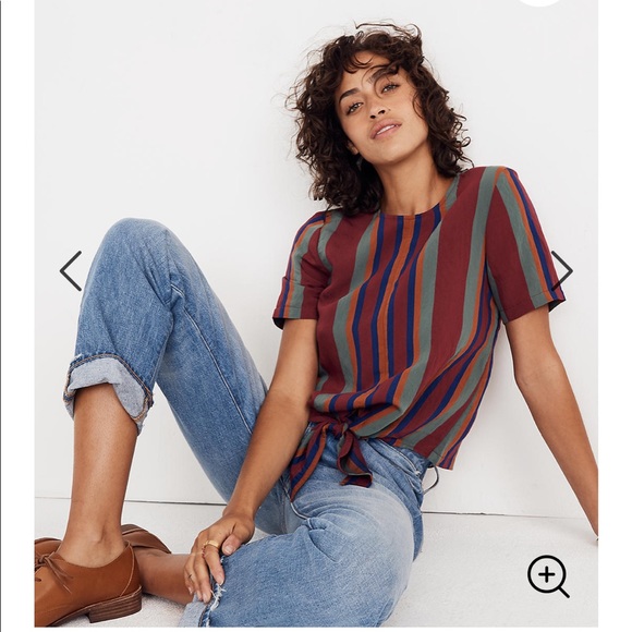 NWT Madewell Button Back Tie Tee NWT - Picture 5 of 7
